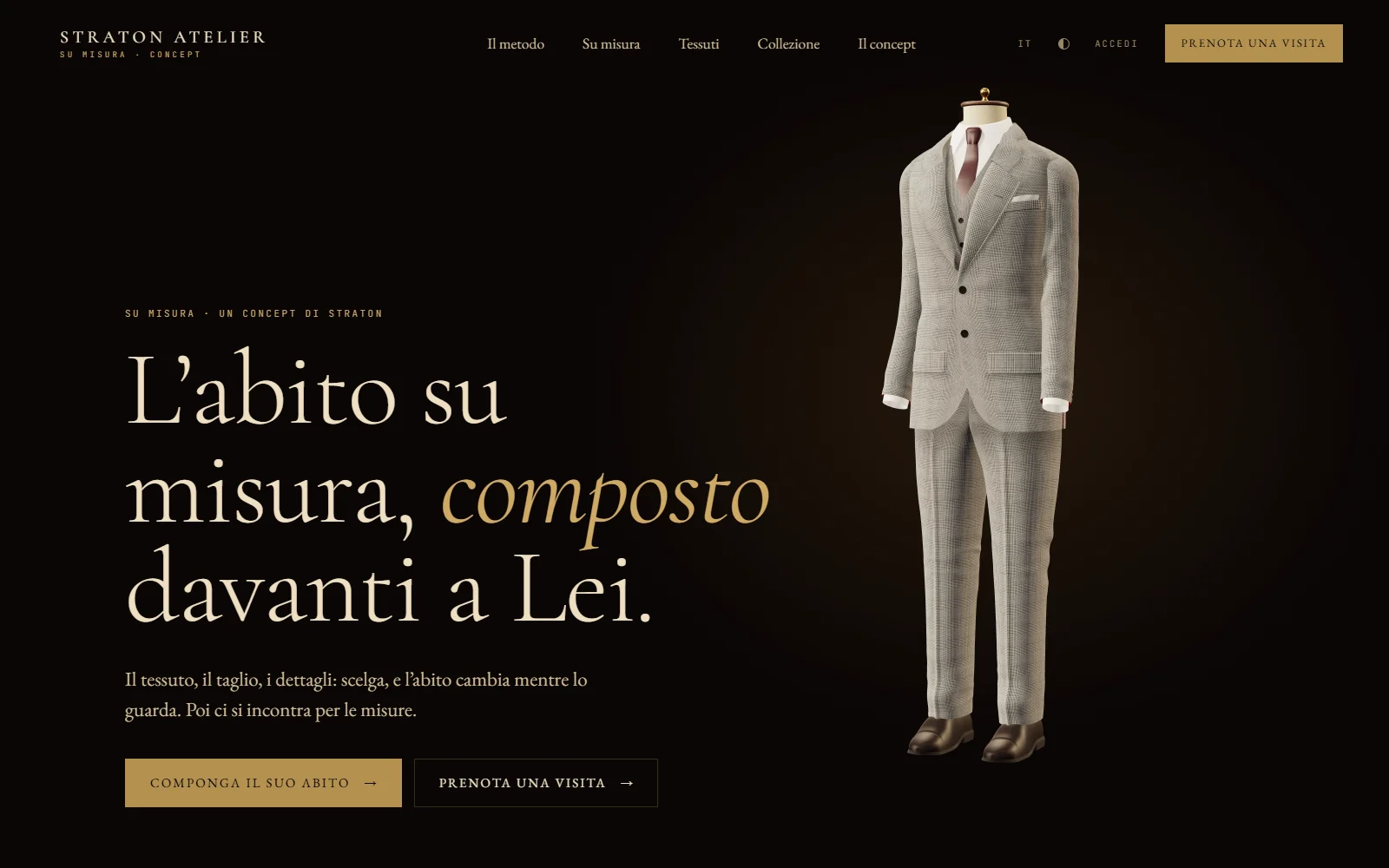 Straton Atelier — Bespoke tailoring · Studio concept